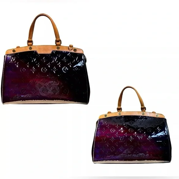 SOLD! Authenticated Louis Vuitton Monogram Vernis Brea MM Handbag in Amarante - Picture 6 of 14